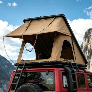 2 Person Outdoor Off Road UV Resistant Triangular Aluminum Hard Shell Camping Tent Car Rooftop