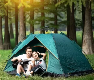 2 Person Pop up Tent Family Waterproof Windproof Portable Instant Automatic Tent for Outdoor Camping with Fiberglass Pole