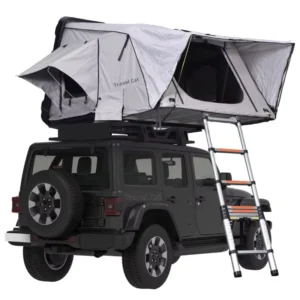 2-Person SUV Truck Rooftop Tent Hard ABS Shell Aluminum Pole Straight-Bracing Oxford Summer Waterproof Tent