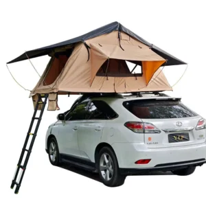 2-Person Small Tent Rooftop Tent-No Assembly Required Quick Setup Car-Mounted Soft-Roof Foldable Camping Tent Pyramid Style