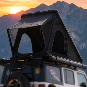2-Person Triangular Hard Shell Awning Tent, 4×4 Off-Road Aluminum Car Roof Tent
