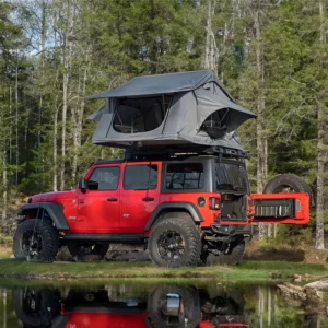 2 Person Truck Rooftop Tent Soft Top Waterproof PU 3000mm Aluminum Base UV 50+ Quick Automatic Opening Lightweight