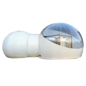 2-Room Outdoor Inflatable Transparent Dome Bubble Tent with Single Tunnel