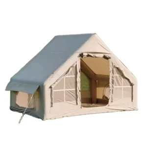 2 Sides Large Window Outdoor Inflatable Oxford Canvas Waterproof Portable Tent with Quick Setup 6.3m² for Camping Hiking