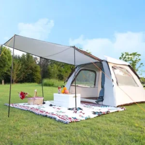 2 in 1 Camping Canopy Tent with One Bedroom Fully Automatic Integrated Rainproof Oxford Portable Outdoor Adventures Tent