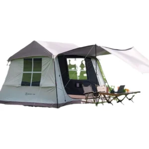 2-in-1 Extra Large Rooftop Camping Tent Canopy with Black Coating, Double-Layer Sun Protection