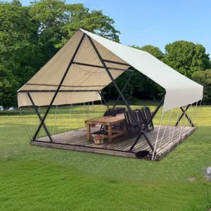 2.6*3.7*3m Outdoor Dining Canopy Cafe Garden Sunshade PVC Fabric Waterproof 2000-3000mm