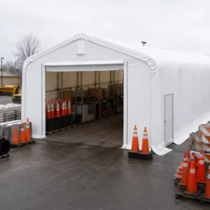20 X 63FT Galvanized Steel Heavy Duty PVC 450gsm Waterproof Cover Double Truss Storage Shelter for Outdoor Storage
