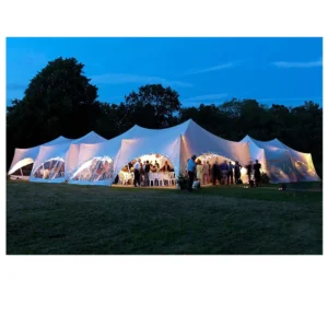 200 People Big Stretch Party Tents Led Light Star Shaped Wedding Tents with Walls