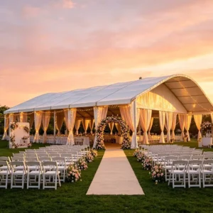 200 Persons Heavy Duty Aluminum Event Tent for Large Party, Wedding Reception, and Festival Venue