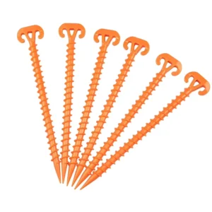 20CM Outdoor Plastic Screw Tent Stakes, Windproof Ground Nails for Camping