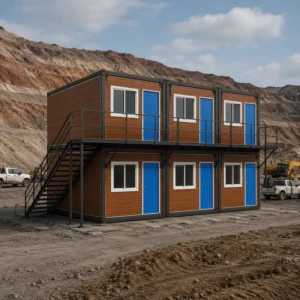20Ft Foldable Modular Container House for Contractor Mining Camp, Heavy-Duty Steel Frame, Fast Assembly