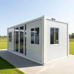 20Ft Packable Container House with Sloping Roof, Customized Waterproof Insulated Portable Dormitory Office