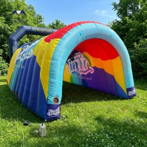 20ft Custom Printing Inflatable Tunnel Tent Built-in Fans Inflatable Entrance Archway Sports Tunnel for Events Festival