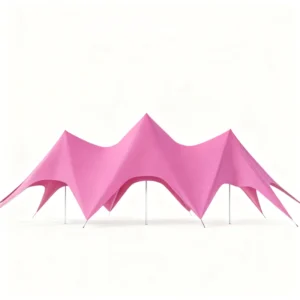 20m Rose Red Triple Peak Canopy Factory Price 20×8.6×4.5m Gigantic Starry Tent Waterproof Outdoor Event Shelter