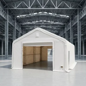 20x31FT High Clearance Storage Tent 15FT Ridge Height Galvanized Steel Heavy Duty Outdoor Warehouse Shelter PVC Cover