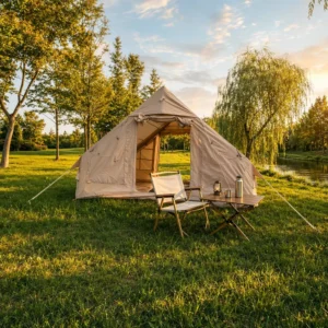 210D Oxford Inflatable Tent 6.3sqm Standard Air Column Khaki 3 4 Person Family Portable Easy Build Outdoor Glamping Camping