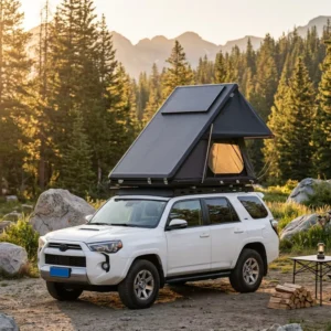 210cm Aluminum Hard Shell 2-Person SUV Rooftop Tent with Solar Panel, Waterproof, for Overlanding