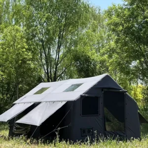 210g Tech Cotton Inflatable Camping Tent Custom Rigid Cloth With Privacy Curtain Windproof Waterproof Family Outdoor Glamping