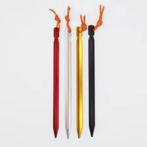 23cm Triangular Aluminum Alloy Tent Pegs Windproof Outdoor Canopy Reinforced with Ground Nail for Easy Set-Up