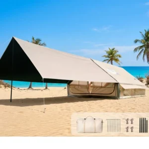 24 Square Meters Pro Version Luxury Inflatable Camping Tent 300D Oxford Cloth 3000mm Waterproof Skylight Family Camping