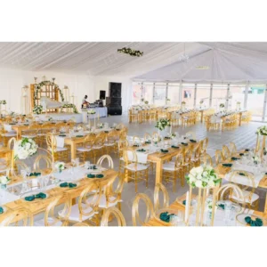 250-Person Outdoor Temporary Wedding Marquee Tent with Roof Drapes for Gala Party
