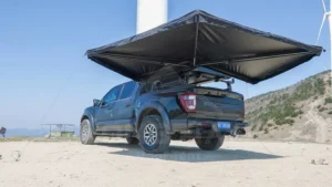 270 Degree Awning Dual Pole Full LED Strip 3 Color Waterproof Adjustable Legs Vehicle Side Car Canopy