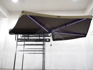 270 Degree Awning Dual Pole Full RGB LED Music Sync Color Changing Waterproof Vehicle Camping Canopy