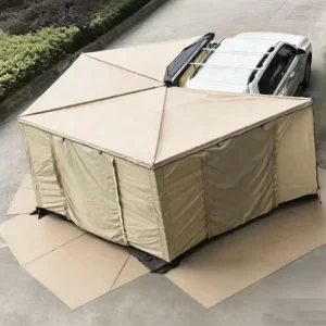 270 Degree Awning with Walls Freestanding Quick Open Car Side Awning Aluminum Alloy UPF50+ for SUV Truck Camping