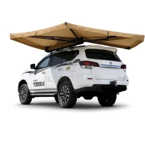 270 Degree Dual Pole Awning Without LED Lighter Weight Lower Clamp Load 600D Oxford Plum Base OEM Factory Direct