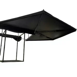 270-Degree Waterproof UV-Resistant Four-Season Frameless Fan-Shaped Car Awning with Aluminum Alloy Bracket