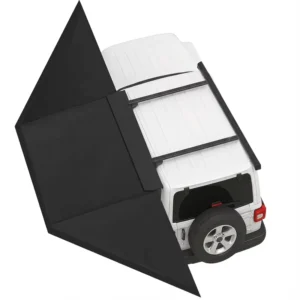 2M/2.5M 180-Degree Double-Layer Car Side Awning, 230G Polyester Waterproof Rooftop Awning