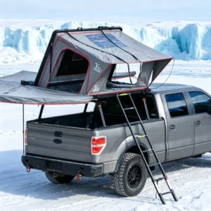 2P Side Flip Hard Shell Roof Tent Alu Honeycomb Base SBS Zip Dual Awning DDP Fits SUV Truck
