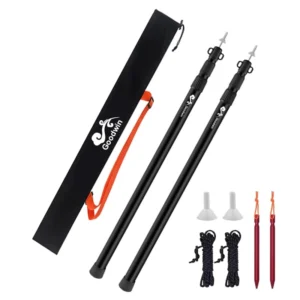 2PCS Telescoping Tarp Poles Portable Canopy Adjustable Aluminum Alloy Rods for Tent Awning Accessories Outdoor Camping Hiking