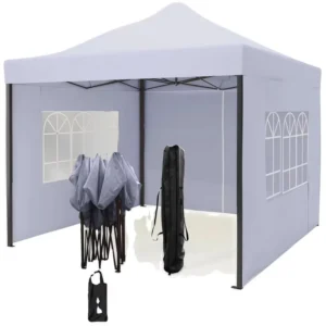 2x2m Movable Steel Frame Waterproof Windproof Foldable Pop-Up Canopy Tent for Camping and Trade Shows