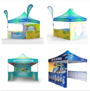 3*3m Advertising Tent Custom Logo Waterproof UV-Protected Awning Heavy-Duty Hexagonal Frame Garden Canopy for Exhibition