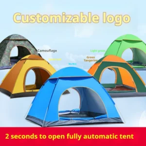 3-4 People Fully Automatic Single Layer Camping Folding Tent Quick Open Oxford Cloth Waterproof 1000mm All Season Beach