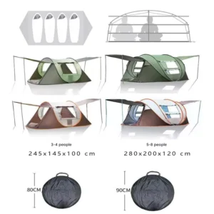 3 4 Person Automatic Pop up Dome Camping Tent Oxford Waterproof 3 Season Outdoor Tent OEM