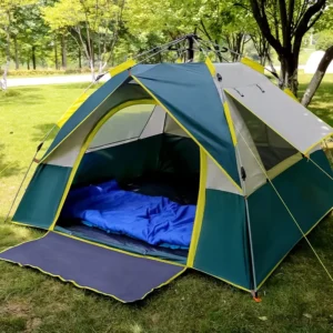 3-4 Person Automatic Single-Layer Summer Mongolian Hexagonal Yurt Camping Tent for Outdoor Travel