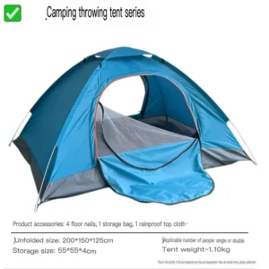 3-4 Person Camping Dome Tent Waterproof Spacious Lightweight Portable Backpacking Tent for Outdoor Camping