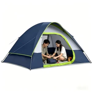 3-4 Person Dome Tent Automatic Quick Setup Double Layer Waterproof Sunscreen Tent for Outdoor Camping Picnic Hiking
