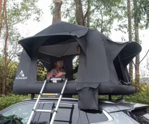 3-4 Person Inflatable Canvas Car Rooftop Tent for Outdoor Camping