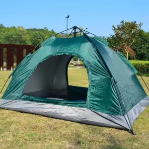 3-4 Person Single-Layer Automatic Pop-Up Four-Season Camping Tent, Silver-Coated Waterproof