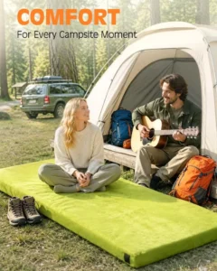 3 Inch Memory Foam Camping Mattress Dual Layer Thick Sleeping Camp Pad for Car Tent Cot Roll Up Portable Glamping
