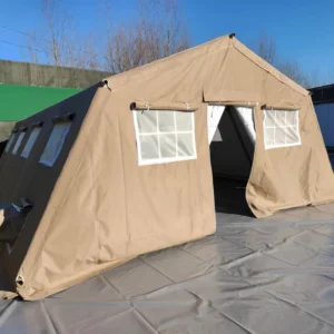 3 Layer Heat Insulated Khaki Tent Modular Combined Waterproof Desert Camping Tent For Hot Middle East Weather