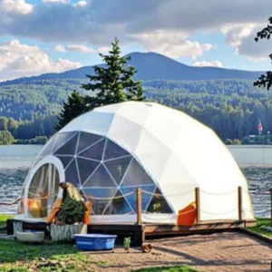 3-Person PVC and Aluminum Double Dome Tent, 5m/6m, for Resorts and Events