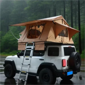 3 Person Rainfly Overland Roof Rack Tent Waterproof Soft Shell Camping Tent with Side Open Roof Top Aluminum Pole for Car Roof