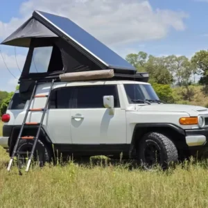 3-Second-Opening Aluminum Hard Shell Clamshell Triangle Rooftop Tent for 4×4 Camping