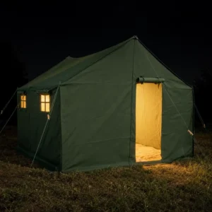3 m x 4 m Waterproof Canvas Safari Glamping Tent Windproof Summer Camping Shelter Single-Layer Automatic Opening