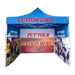 3 x 3 m Custom Printed Pop-Up Canopy Waterproof Exhibition Gazebo with Sidewalls